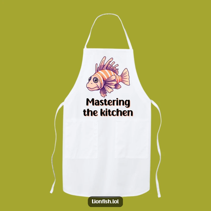Funny Determined Lionfish Apron - Cook with Focus - Great Gift