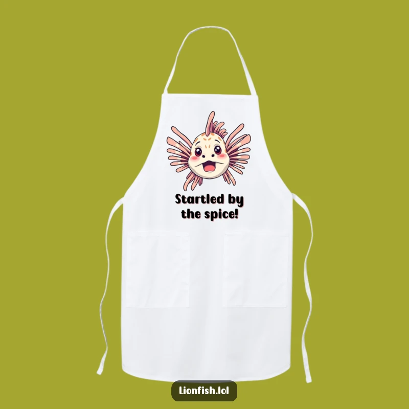 Funny Startled Lionfish Apron: Cook With Underwater Shock and Kitchen Humor Gift