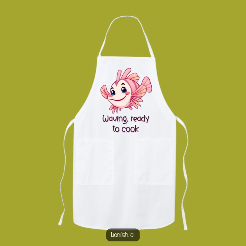 Funny Wobbly Lionfish Apron: Friendly Chef, Humorous Gift for Cooks