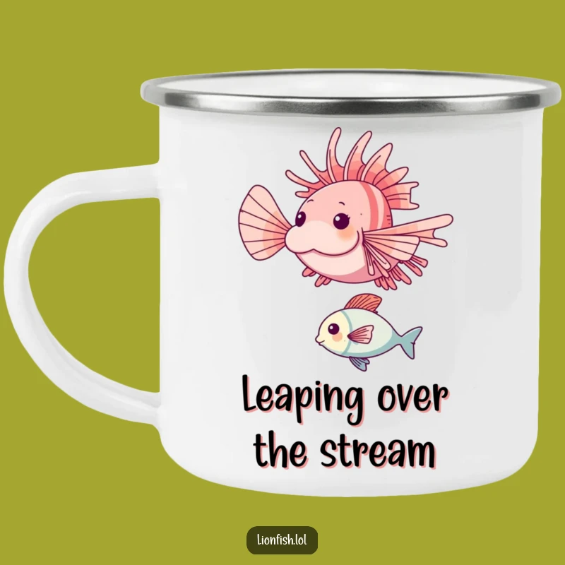 Funny Happy Lionfish Camping Mug: Adventure Fueled by Underwater Energy Gift