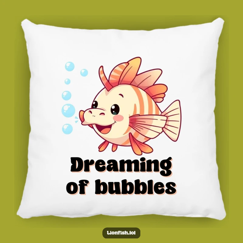 Funny Lionfish with Bubbles Pillow: Cozy Comfort Meets Playful Underwater Humor Gift