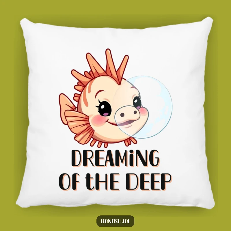 Funny Lionfish Bubble Pillow: Determined Comfort, Humorous Accent for Any Room