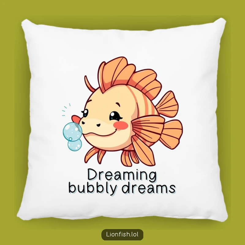 Funny Playful Lionfish Pillow - Cozy Bubble Buddy - Perfect Whimsical Gift