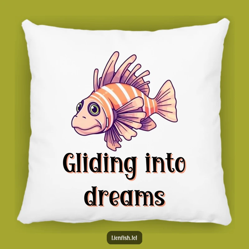 Funny Determined Lionfish Pillow - Cozy Focus - Perfect Gift