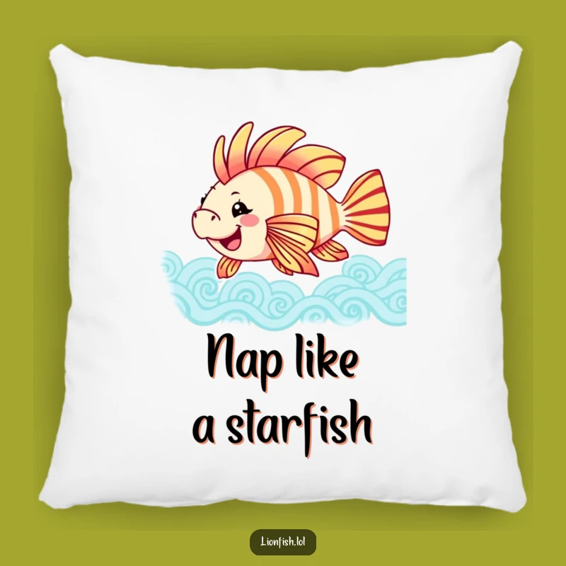 Funny Joyful Lionfish Pillow - Cozy Comfort - Perfect Funny Gift