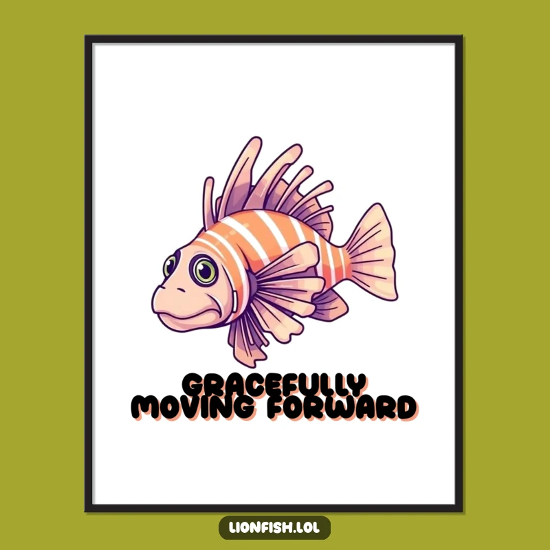 Funny Determined Lionfish Digital Art - Instant Elegance - Downloadable Art