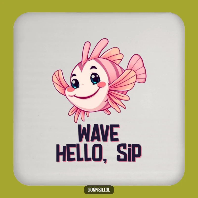 Funny Wobbly Lionfish Coaster: Friendly Protection, Humorous Gift for Tables