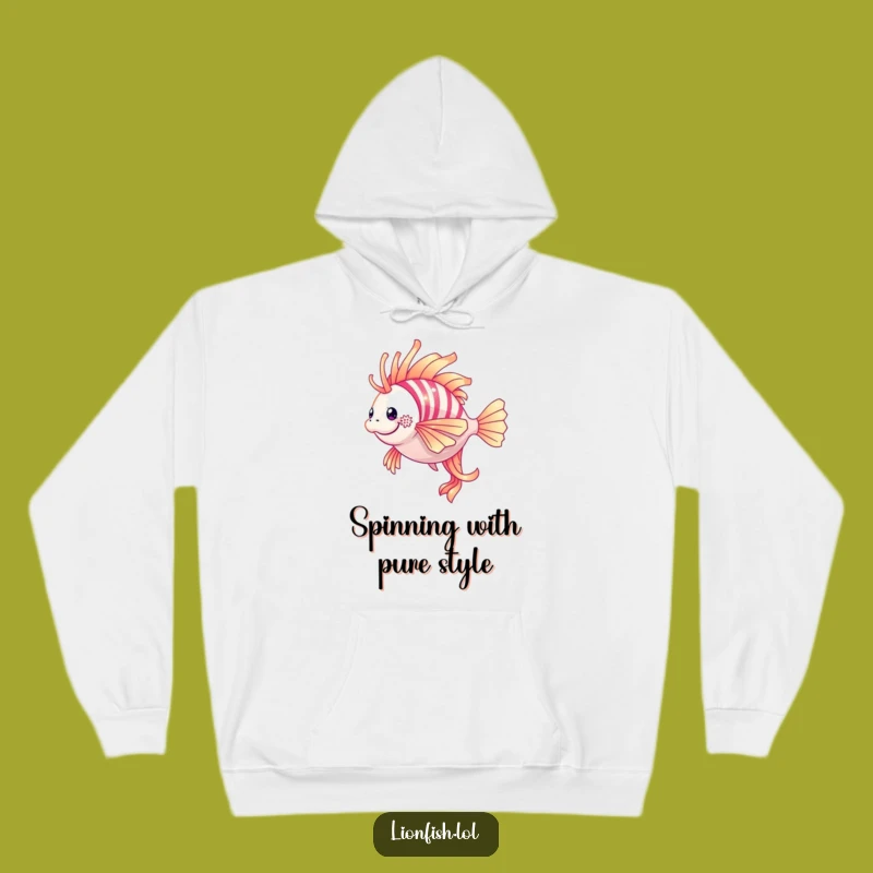 Cozy Funny Shimmering Lionfish Hoodie: Warmth Meets Dazzling Underwater Grace Gift