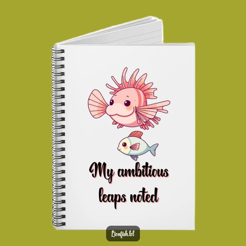 Funny Happy Lionfish Notebook: Jot Down Ideas With Energetic Underwater Flair Gift