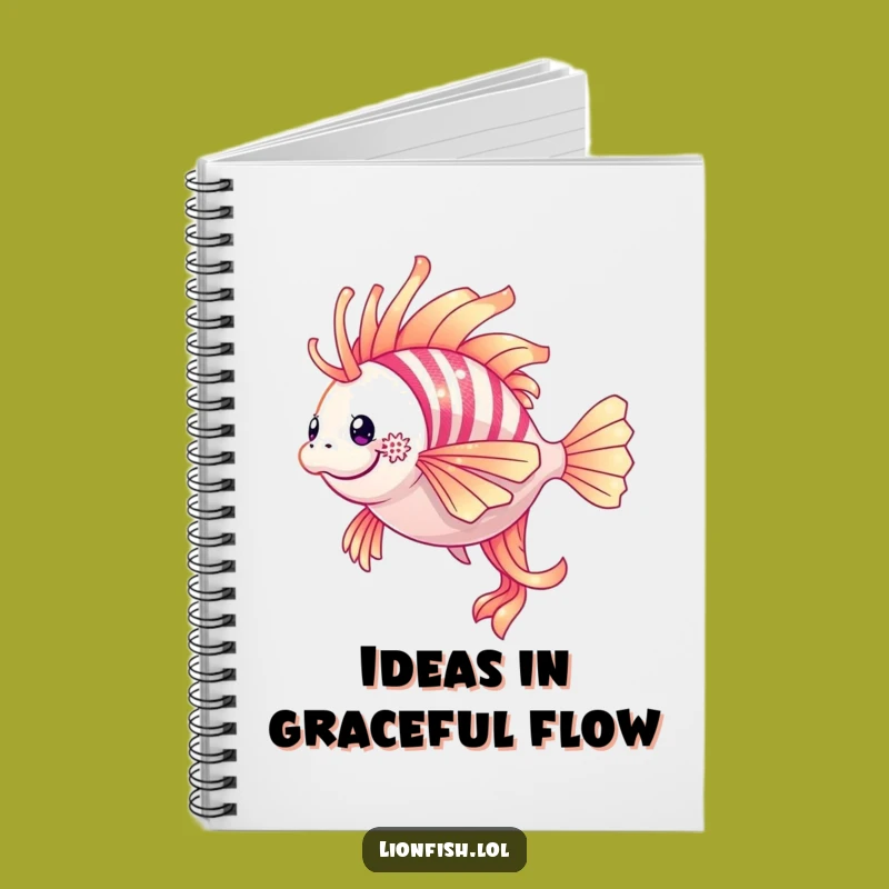 Funny Shimmering Lionfish Notebook: Jot Down Ideas With Elegant Underwater Flair Gift