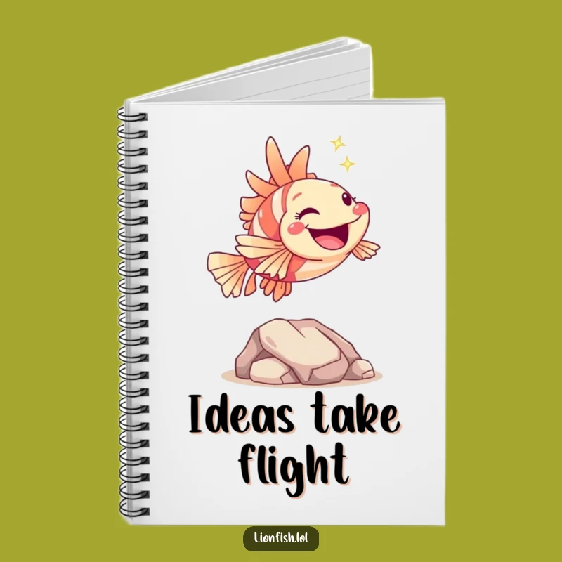 Funny Hopping Lionfish Notebook: Joyful Ideas, Humorous Gift for Writers