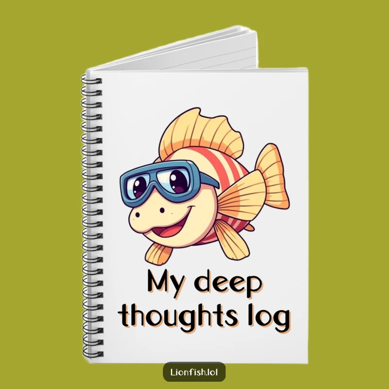 Funny Giggling Lionfish Notebook - Hilarious Underwater Journal Gift