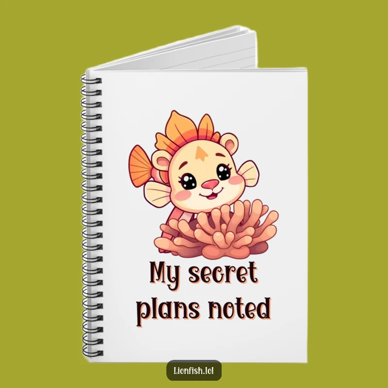 Funny Curious Lionfish Notebook: Jot Down Secrets With Undersea Intrigue Gift